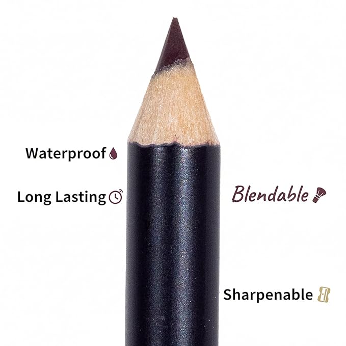 Mynena Maroon Creamy Matte Waterproof Lip Liner | Long Lasting Transfer-Proof | Sharpenable | Blendable Pencil for Defined Lips