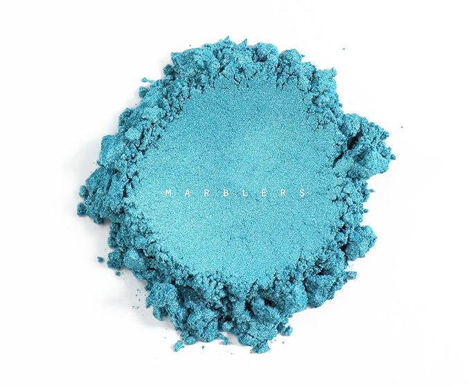MARBLERS Fine Natural Mica Powder [Turquoise] 0.11oz (3g) | Highly Pigmented | Non-Toxic, Vegan, Cruelty-Free | Eyeshadow, Body Butter, Nail Polish, Nail Art | Party, Body, Face Makeup