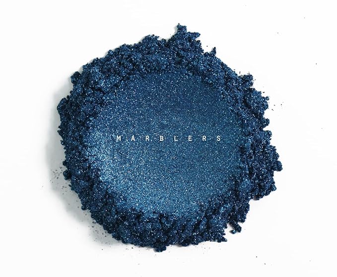 MARBLERS Chunky Natural Mica Powder [Velvet Blue Pearl] 0.11oz (3g) | Highly Pigmented | Non-Toxic, Vegan, Cruelty-Free | Eyeshadow, Body Butter, Nail Polish, Nail Art | Party, Body, Face Makeup