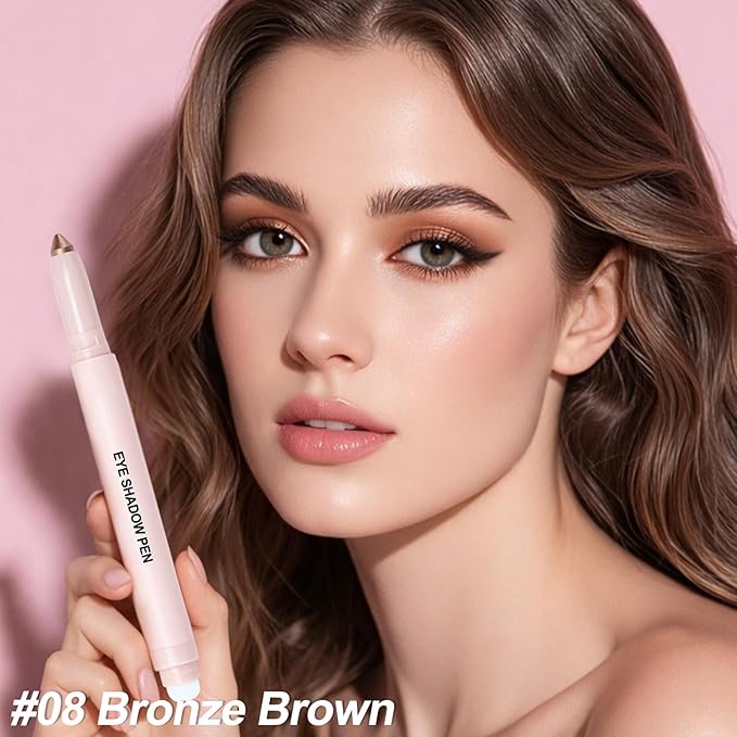 Erinde Bronze Brown Eyeshadow Stick, Waterproof Shimmer Eye Shadow Sticks, Cream Eye Shadow Pencil Crayon, Buildable & Blendable Long-Lasting Eyeshadow for Women, Vegan & Cruelty-Free, B08