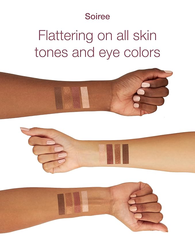 Mineral Fusion Eyeshadow Palette | Vegan Eye Makeup with Matte, Satin, and Shimmer Finishes | Natural, Lightweight Formula (Soiree)