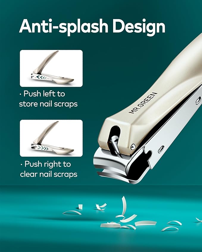 MR.GREEN Manicure Pedicure Set 8-in-1, Heavy Duty Anti-Splash Nail Clippers, Upgraded Multi-Function Nail Clipper Set, German Stainless Steel Nail Grooming Kit for Women& Men with Premium Leather Case