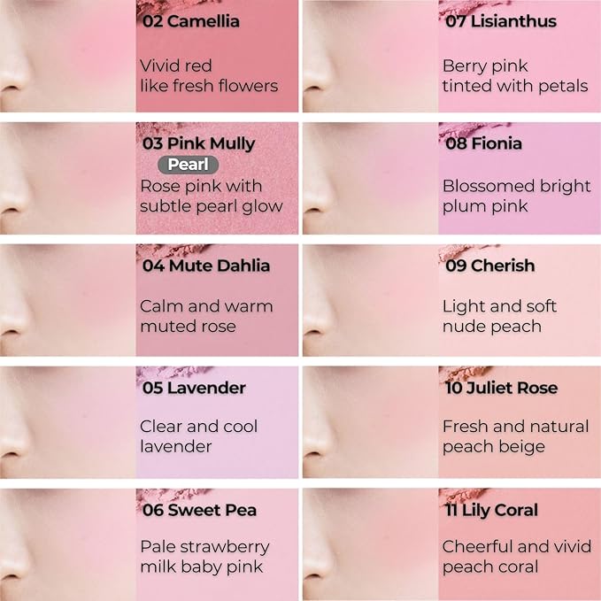 BBIA Last Blush NEW 15 Colors - Cheek Blush Shaping Shading Contour & Highlight Long-Lasting Matte Finish Natural Shades Buildable & Blendable Daily Korean Face Makeup (08 FIONIA, Pack of 1)