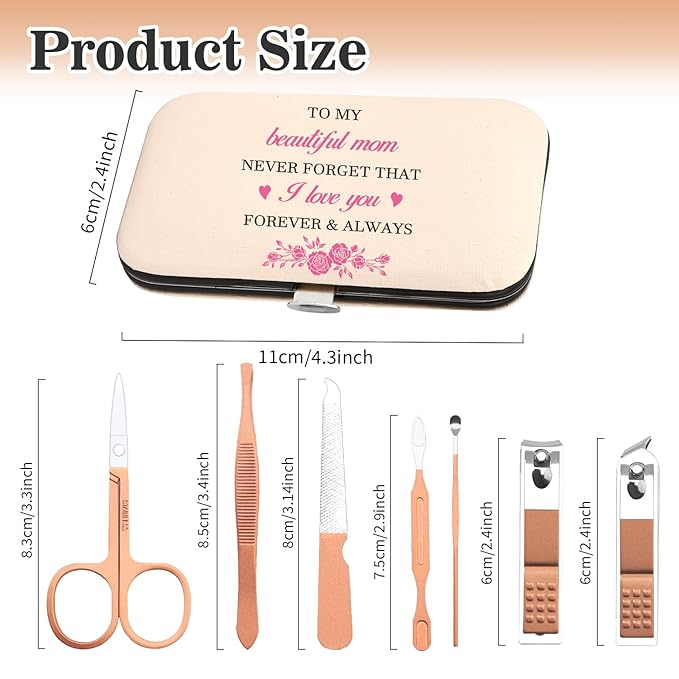 Christmas Gifts for Mom,Mom Christmas Gift Moms Mother Birthday Valentines Day Mothers Day Gift from Daughter Son Stocking Stuffers Nail Clippers Manicure Kit for Women Pedicure Cuticle Trimmer Set