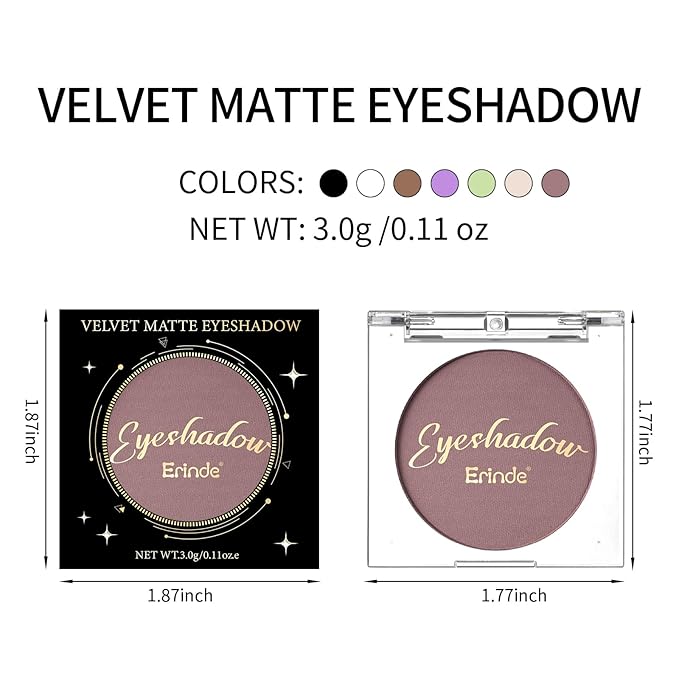 Erinde Mauve Taupe Plum Matte Eyeshadow Palette Makeup for Older Women, Plum Purple Neutral Single Eye Shadow Powder for Green Eyes, High Pigment Waterproof Eyeshadow Palette Sombra Para Ojos, 07