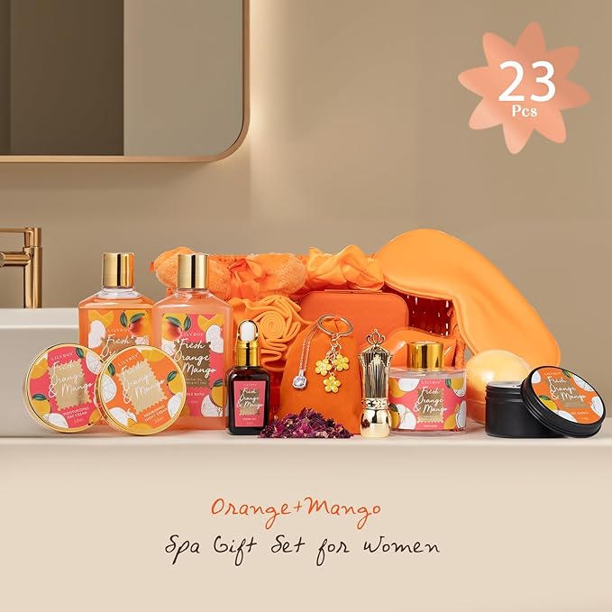 Mothers Day Gifts for Women - 23-Piece Bath and Body Gift Basket Set for Women, Bath Gift Set, Spa Gift Baskets | Gifts for Mom, Christmas, Birthday Gift, Valentines Day Present for Her