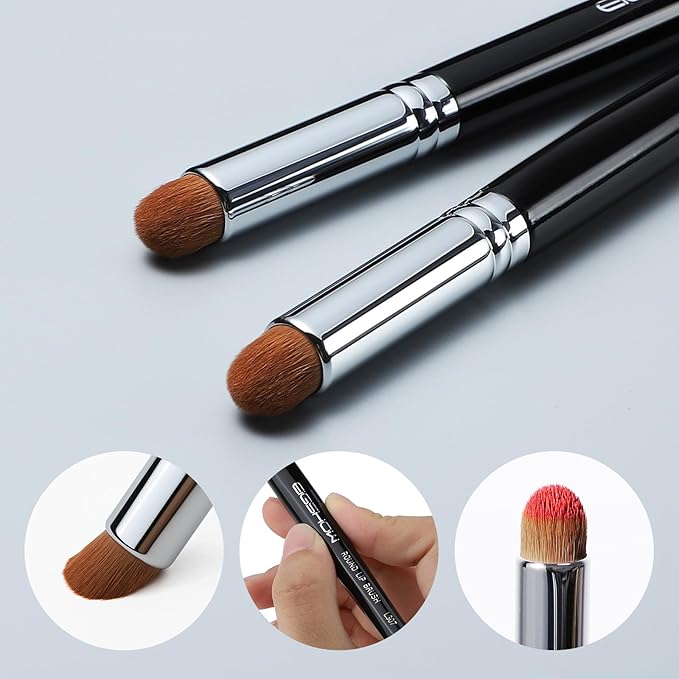 Lip Brush, EIGSHOW Lip Smudge Brush Round head for Gloss Lipstick, Multi-purpose Makeup Blending Applicator, Reusable (L307)