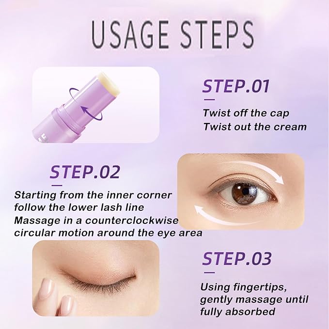3Pcs Eye Balm Stick | Moisture Under Eye Brightener Balm Stick | Hydrating Stick & Multi-Purpose Smooths Cream Wrinkles-Restore and Hydrate - Vegan Skincare