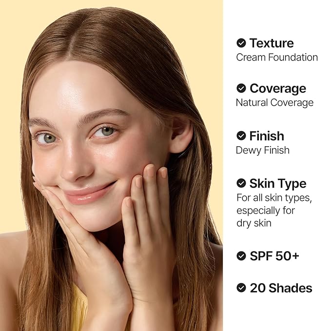 [MINI SIZE] AGE20'S Signature Essence Pact | 41N | Vegan Korean Cushion Foundation | Pack of 1 | Cream Foundation, Dewy & Glow Finish, Natural Coverage, SPF 50+ | 0.18 oz