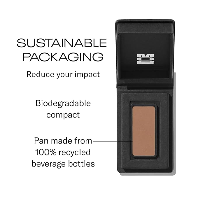 MOB Beauty Eyeshadow M170 Matte Soft Neutral Brown – Mid-Tone Everyday Neutral Shade for Wash or Crease, Talc-Free Vegan Cruelty-Free Skincare Infused Long Wear Sustainable Refillable Compact