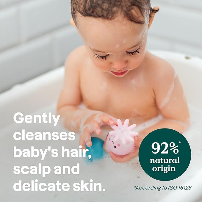ATTITUDE Plastic-Free Baby Shampoo and Body Soap Bar, EWG Verified, Dermatologically Tested, Vegan, Unscented, 3 Ounces