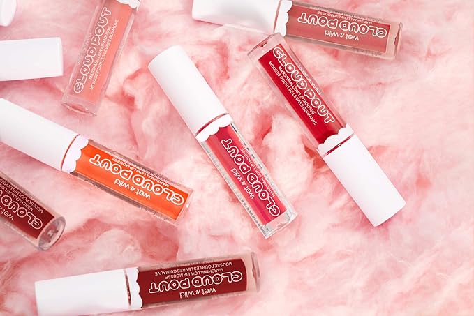 wet n wild Lip Cream Cloud Pout w/Marshmallow, Dark Red I'm On Cloud Wine | Argan Oil | Vitamin E