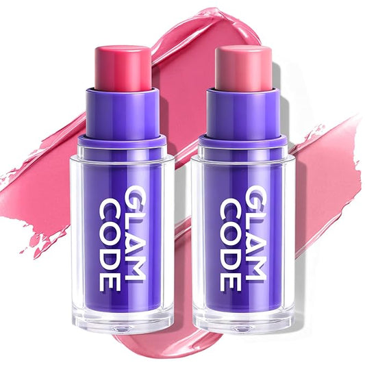 Glam Code Blush Makeup Stick - Makeup Lip + Cheek Stick for Eyes, Lips & Cheeks, Multi-Use Cream Blush Stick with Natural Flush, Hydrating & Long-lasting丨Vegan & Cruelty-Free - 03#