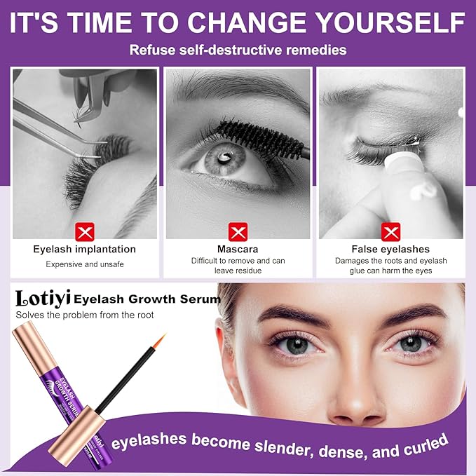 Lash Serum for Eyelash Growth - 6ml for Natural Lashes, Extensions & Eyebrows, Thicker, Fuller & Longer Looking Eyelashes, Lash Enhancing, Vegan & Cruelty-Free