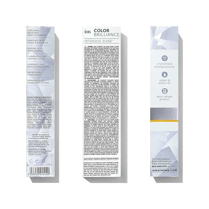 Ion Permanent Creme Hair Color 10V Lightest Cool Blonde, Vegan, Cruelty Free, PPD Free, 100% Gray Coverage, Long Lasting, Fade Resistant Color, 2.05 oz