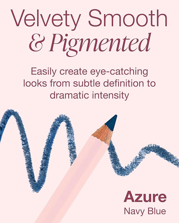 Mineral Fusion Eye Pencil (Navy Blue - Azure) - Eyeliner with Soothing Chamomile, Meadowfoam & Vitamin E - Smooth & Long Lasting, Hypoallergenic, Non-Irritating Eye Makeup