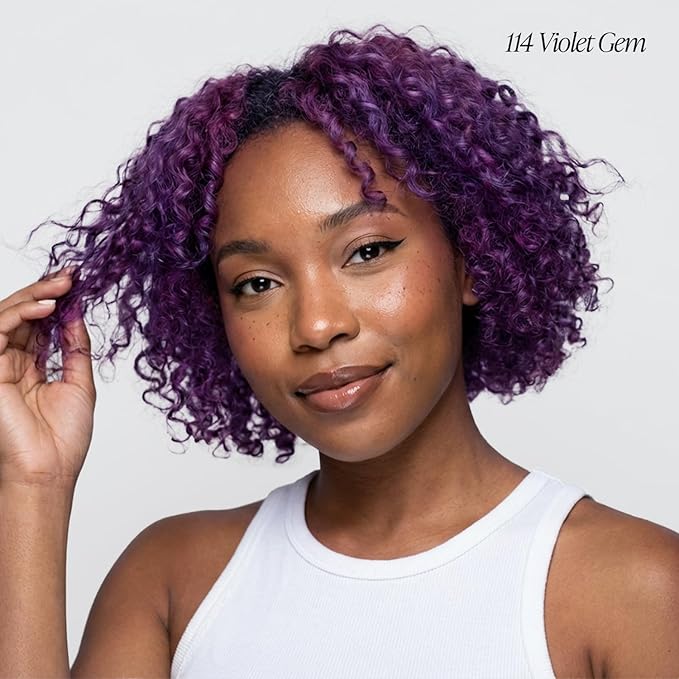 Adore Semi Permanent Hair Color (114 Violet Gem) (2 Pack) | Vegan & Cruelty-Free Purple Hair Dye | No Ammonia, No Peroxide, No Alcohol | 4 Fl Oz