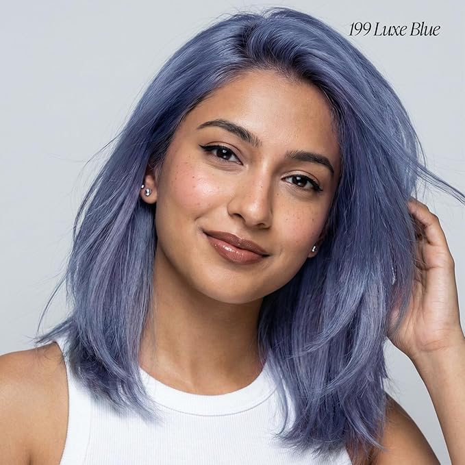 Adore Semi Permanent Hair Color (199 Luxe Blue) | Vegan & Cruelty-Free Blue Hair Dye | No Ammonia, No Peroxide, No Alcohol | 4 Fl Oz
