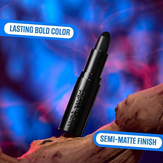 wet n wild Halloween Fantasy Makers Matte Lipstick, Smooth Application, Long Lasting Color, Cruelty-Free - Eerie Onyx