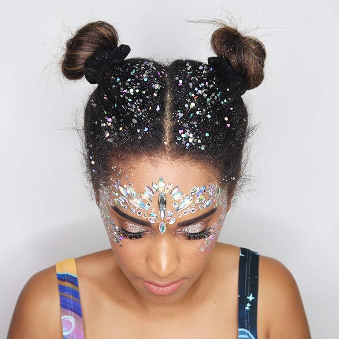 Holographic Silver - Face & Body Glitter - Chunky Glitter - Uses Include: Holidays, Cheerleading, Festival, Rave, Hair, Makeup, Face, Body, Nails, Resin, Arts & Crafts, Resin, Tumblers, Bath Bombs