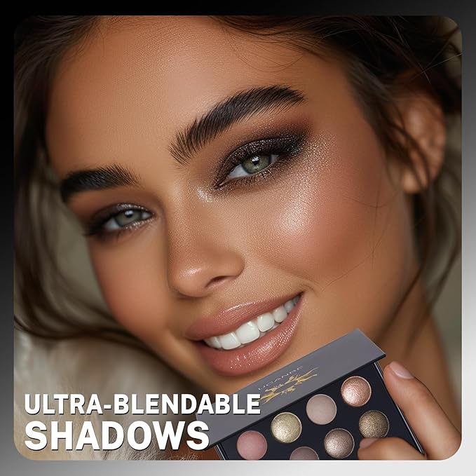 UCANBE Baked Eyeshadow Makeup Palette with Hidden Gems, 16 Colors Nude Eye Shadow with Matte Glitter Metallic Shimmer, Highly Pigmented Long Lasting Make Up Pallet (Pack of 2)