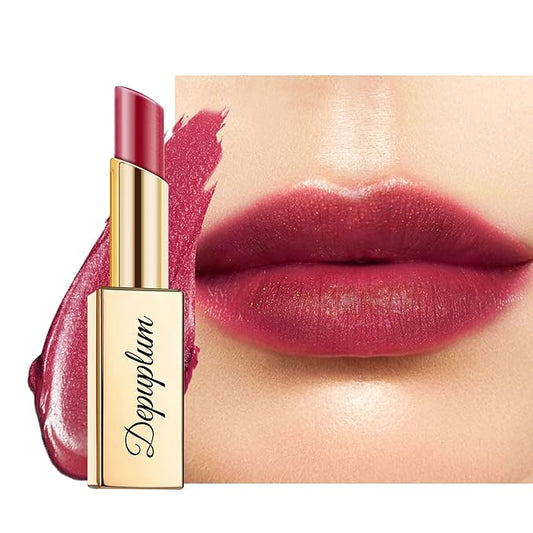 Dark Red Moisturizing Lipstick for Women Shimmer Tinted Lip Balm Hydrate Nourish Burgundy Lip Gloss Cruelty Free Lip Makeup, ZG112 Deep Love