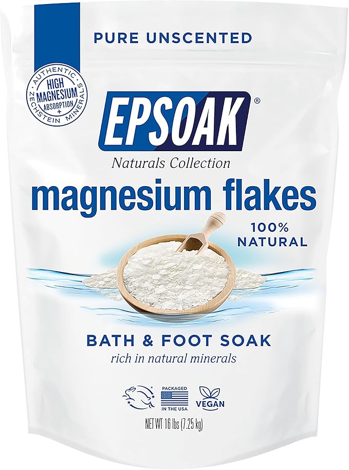Epsoak Naturals Collection Magnesium Flakes for Foot Spa & Relaxing Bath, 16 lb, 100% Natural & Unscented Zechstein Magnesium Chloride