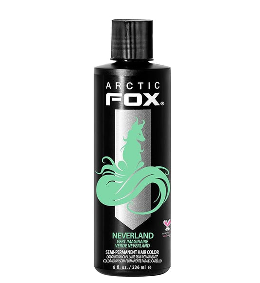 Arctic Fox Semi-Permanent Hair Color Dye, Vegan & Cruelty-Free, Pastel Mint Green, Conditioning, Ammonia-Free, Peroxide-Free, Long Lasting, For All Hair Types, 8 Fl Oz, Neverland
