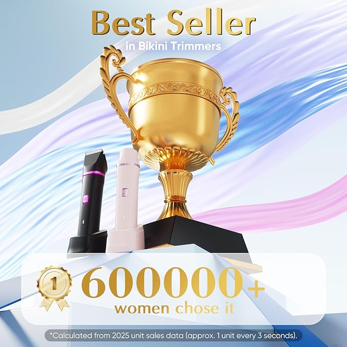 Womens Razors for Shaving - Wet/Dry 2-in-1 Beauty Dermave Bikini Shaver with Body&Facial Hair Heads, Cordless IPX7 Waterproof Trimmer for Pubic Hair&Sensitive Skin, Tiktok Trend Items (Yellow)