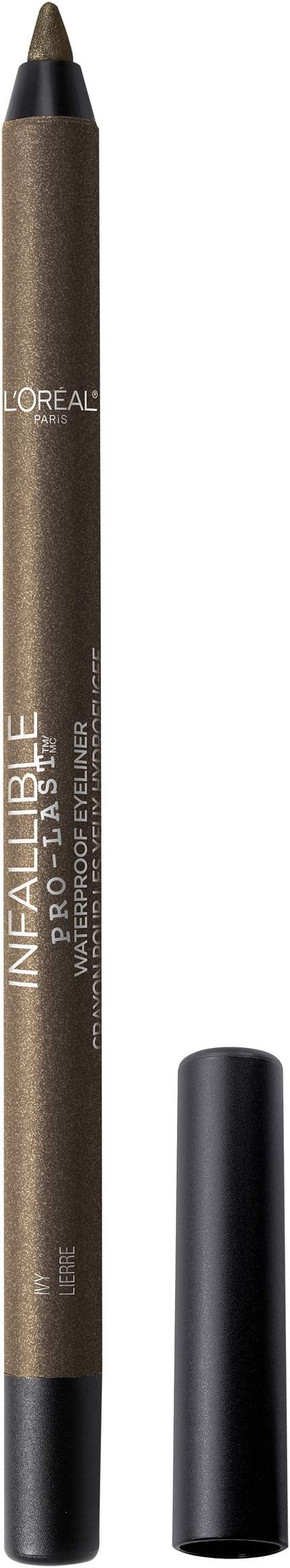 L'Oreal Paris Makeup Infallible Pro-Last Pencil Eyeliner, Waterproof and Smudge-Resistant, Glides on Easily to Create any Look, Ivy, 0.042 oz.
