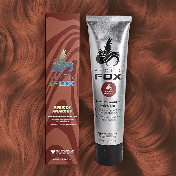 Arctic Fox Semi-Permanent Hair Dye, Vegan & Cruelty-Free, Apricot Anarchy, Ammonia-Free, Conditioning Formula, For All Hair Types, DIY Color, 5.6 fl oz