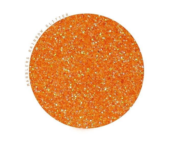 MARBLERS Holographic Face & Body Glitter [Rainbow Orange] 0.18oz (5g) | Fine | Non-Toxic | Cruelty-Free | Festival, Rave & Party Makeup | Eye, Hair, Nail Polish, Eyeshadow | Nail Art | Gel Nail