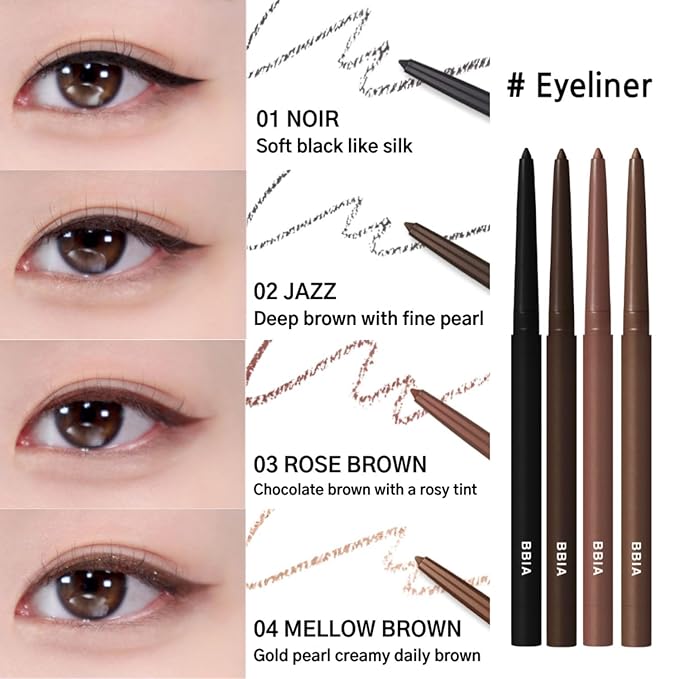 BBIA Last Auto Gel Eyeliner 17 Color – Multi-Use Longwear & Waterproof Mechanical Eye Liner Easy Drawing with Smooth Texture Smudge-Resistant Shadow & Glitter Vegan Korea Eye Makeup (05 SOUL BROWN)