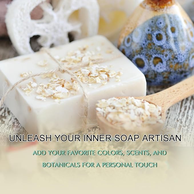 2lb Glycerin Soap Base - Scented Melt and Pour Soap Base for DIY Crafting, Easy to Cut, Vegan and Cruelty-Free, Moisturizing and Gentle on Skin for Soap Making Supplies (Oatmeal Milk, 2 Pound)