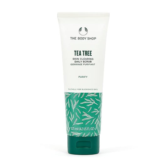 The Body Shop Tea Tree Skin Clearing Daily Face Scrub - Exfoliating and Purifying For Blemished Skin - Vegan - 4.2 Fl Oz