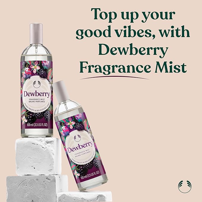 The Body Shop Dewberry Fragrance Mist | Refreshing & Fruity Body Spray with Notes of Jasmine and White Lily | Vegan, 100 ml / 3.3 oz