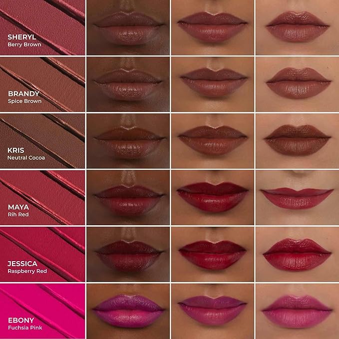 Thrive Causemetics Impact-FULL Smoothing Lipstick, Moisturizing Lip Makeup Essential with Vitamin E, Lightweight Creamy Lipstick for Women, Long Lasting, Vegan, Shade Ebony (Fuchsia Pink)