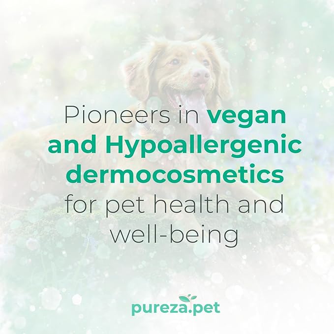 Fortifying Hypoallergenic Professional Shampoo for Pets - Hair Loss Treatment, Healthy & Strong Fur, Pet Grooming Products, Horse Cat & Dog Bath Supplies - VEGAN, Paraben-Free - 33.8fl oz - PUREZA PET