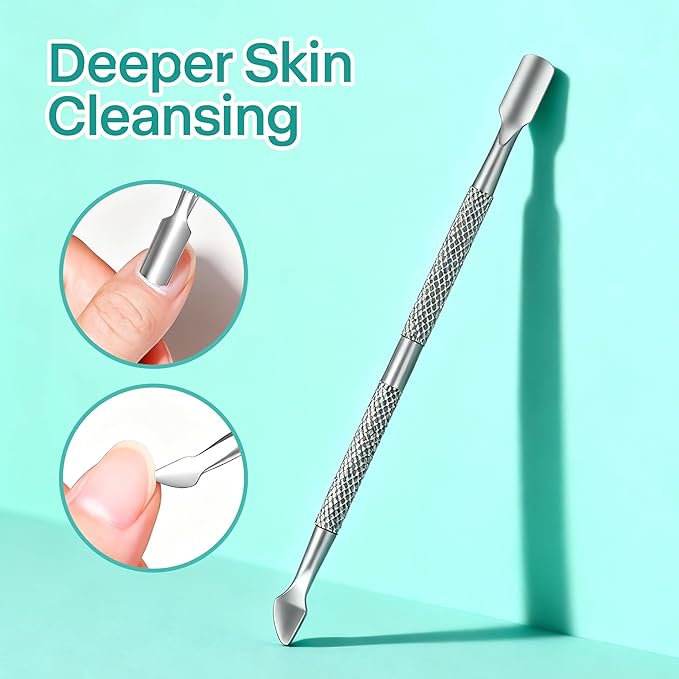 NOVAL Cuticle Manicure Kit, Nail Care Set with Oil, Nipper, Pusher & 4-Way Buffer for Home or Salon Use