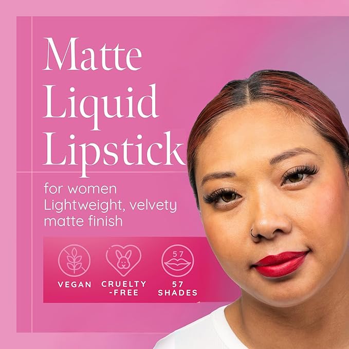 Aromi Matte Liquid Lipstick Bundle | Long-Lasting Lip Colors for Women, Magenta, Bright, True, Dark Red (Red Liquid Lipstick Bundle) | Matte Finish, Four Red Shades, Vegan, Cruelty-free, Long-Lasting