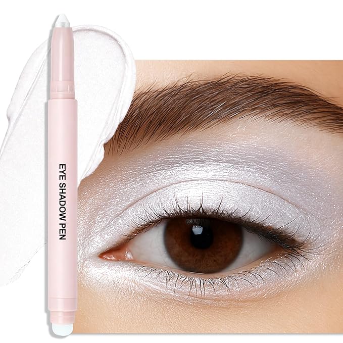 Erinde Moonlight White Eyeshadow Stick, Waterproof Shimmer Eye Shadow Sticks, Cream Eye Shadow Pencil Crayon, Buildable & Blendable Long-Lasting Eyeshadow for Women, Vegan & Cruelty-Free, B02