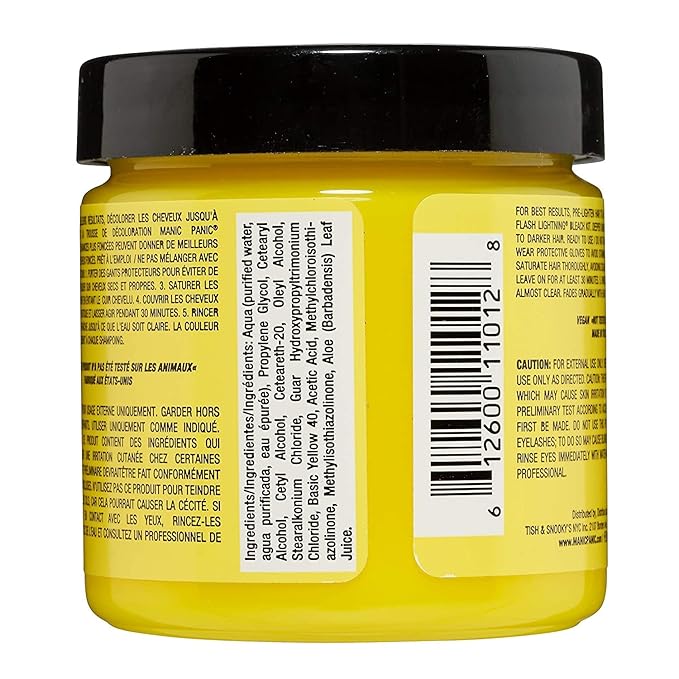 MANIC PANIC Classic Electric Banana Semi Permanent Hair Color - Bright Neon Yellow Hair Dye for Women & Men That Lasts 4-6 Weeks - Vegan, Ammonia & Cruelty-Free - Create & Mix Custom Shades (4oz/2pk)