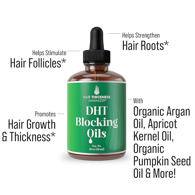 DHT Blocker for Women, Men – Strengthens & Hydrates Thinning, Dry Hair for a Healthier-Looking Scalp – Vegan & Unscented 1oz Serum