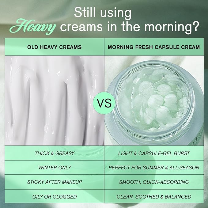 URBANAND Morning Fresh Capsule cream, Vegan Skin Care, Face Moisturizer for Skin Radiance, Lighgtweight gel for Glow Hydration, Korean Skin Care (5.07 fl oz.)
