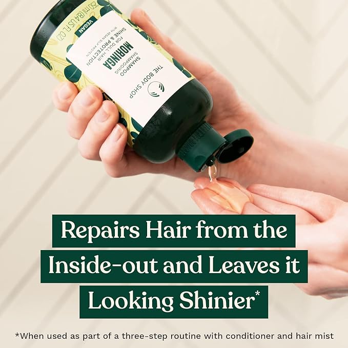 The Body Shop Moringa Shine & Protection Shampoo – For Dull Hair – Vegan – 8.4 oz