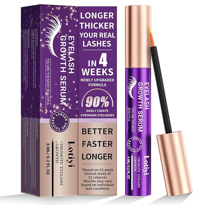 Lash Serum for Eyelash Growth - 6ml for Natural Lashes, Extensions & Eyebrows, Thicker, Fuller & Longer Looking Eyelashes, Lash Enhancing, Vegan & Cruelty-Free