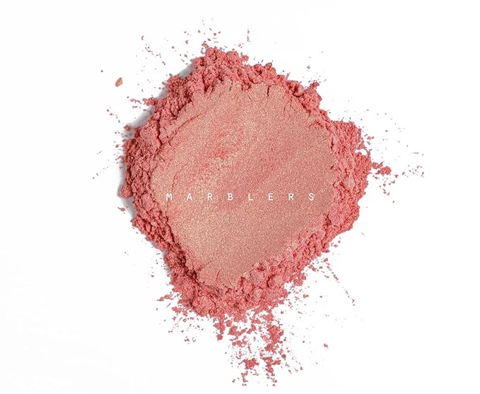 MARBLERS Fine Synthetic Mica Powder [Champagne Pink] 0.11oz (3g) | Highly Pigmented | Non-Toxic, Vegan, Cruelty-Free | Lip Gloss, Lipstick, Bath Bomb, Nail Polish, Nail Art | Party, Body, Face Makeup