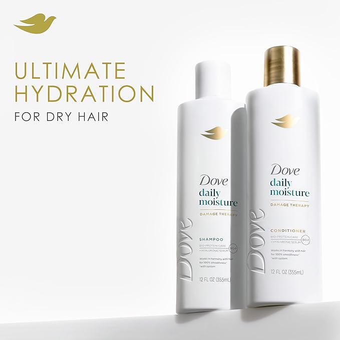 Dove Nutritive Solutions Moisturizing Shampoo for Dry Hair Daily Moisture with Pro-Moisture Complex for Manageable and Smooth Hair 12 oz,(Pack of 8)
