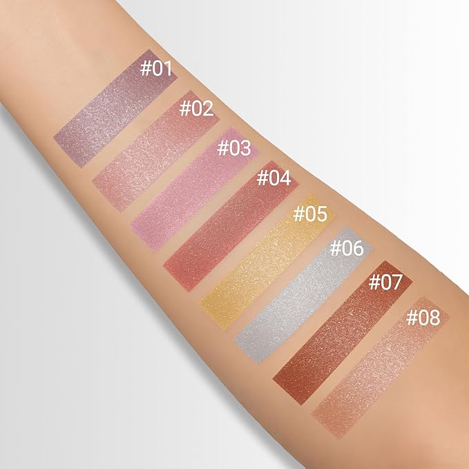 Erinde Shimmer Cream Eyeshadow, Highlighter Creme Eye Shadow Palette, Waterproof Long Lasting, Soft Shimmer Glitter Eye Brightener Makeup,Vegan & Cruelty, 08 Rose Gold