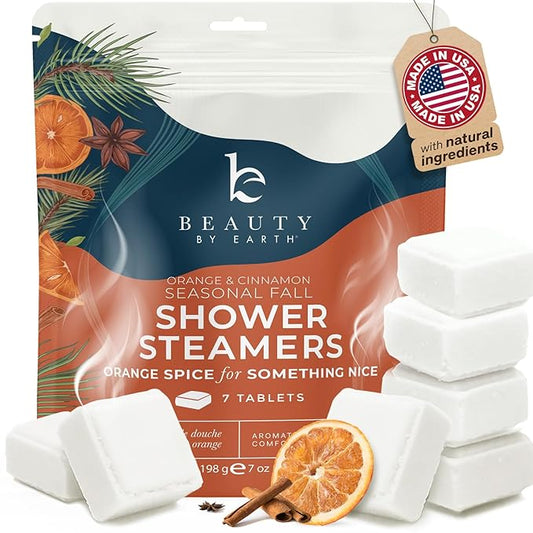 Shower Steamers Aromatherapy - USA Made with Natural Ingredients, Relaxation Gifts for Women & Men, Self Care Spa Day Essentials, Large Shower Tablets with Orange & Fir Essential Oil